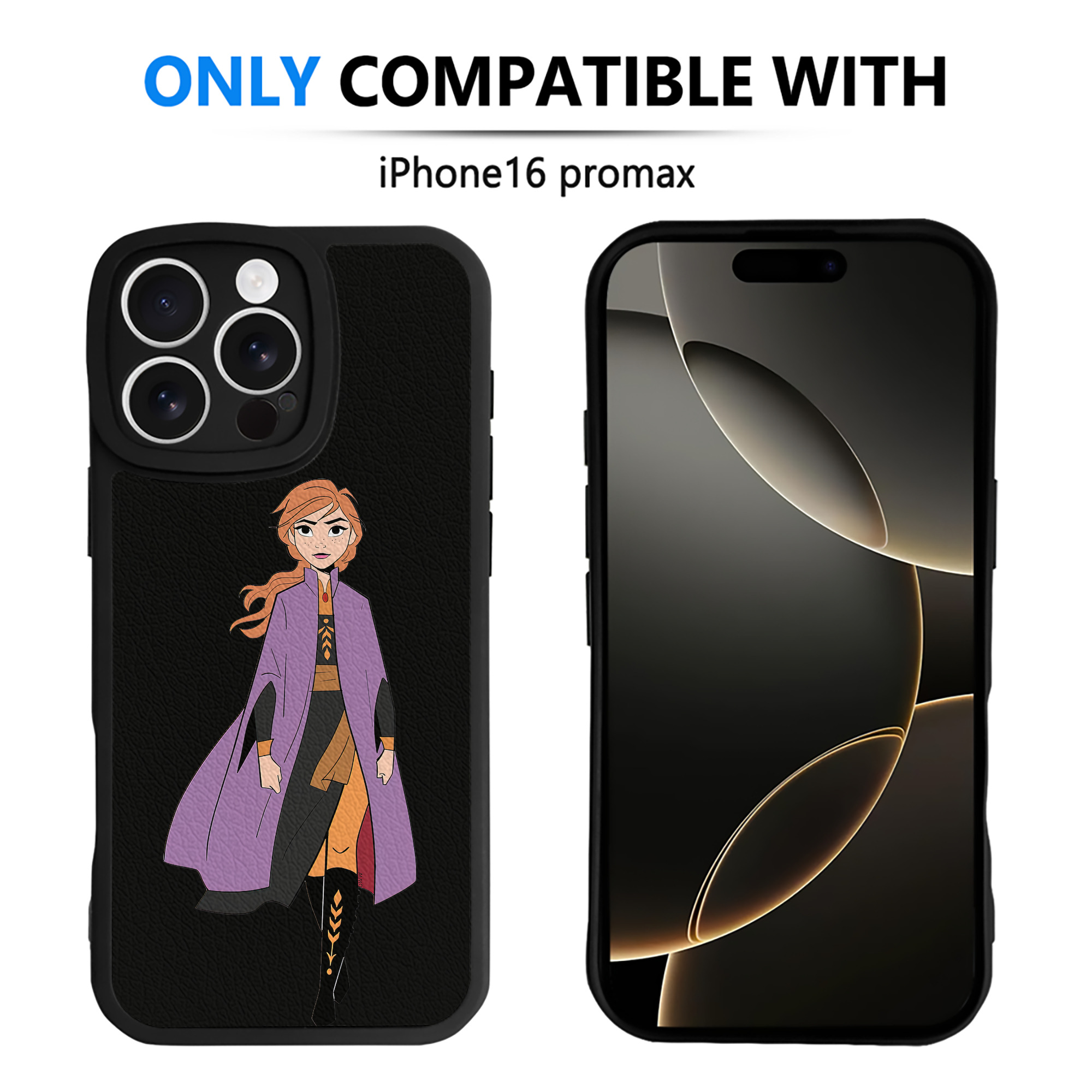 （画像用） アナと雪の女王 アンナ エルサ Frozen Anna Elsa 【iPhone 16シリーズ対応】シリコンスマホケース（レザー調） 材質：シリコン